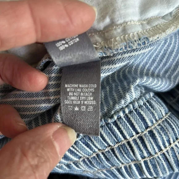 Aerie striped shorts size small blue elastic waist frayed bottom - Picture 7 of 7